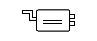 Egzoz borusu simgesi, vektör basit tasarım