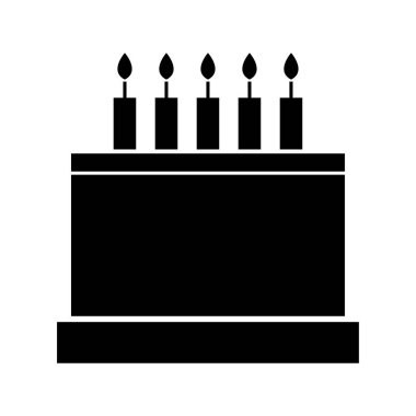 Mumlu kek ikonu vektör illüstrasyonu 