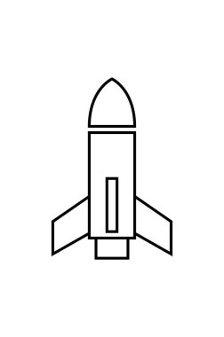 füze vektörü ince çizgi simgesi