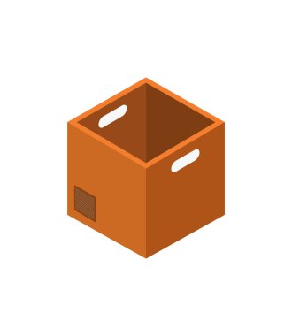 karton kutu simge vektör illüstrasyon izole