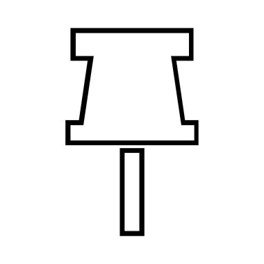 Mavi iğne simgesi. Beyaz arkaplanda izole edilmiş vektör simgesi
