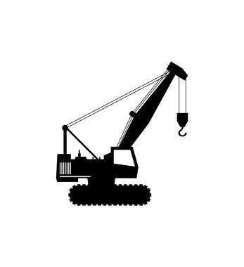 kazıcı siyah silueti beyaz arkaplanda izole edildi.