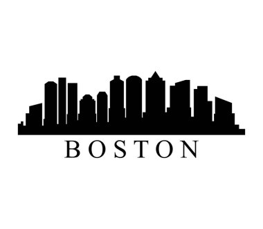 Boston City silueti silueti. vektör illüstrasyonu.