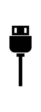 Eklenti USB kablo simgesi beyaza izole edildi 