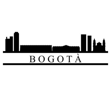 Bogota City silueti siyah beyaz siluet. 
