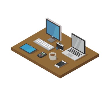 Tablo vektör tasarımında ofis malzemeleri seti