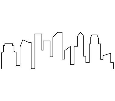siluet şehir silueti siluet çizgisi vektör illüstrasyon tasarımı