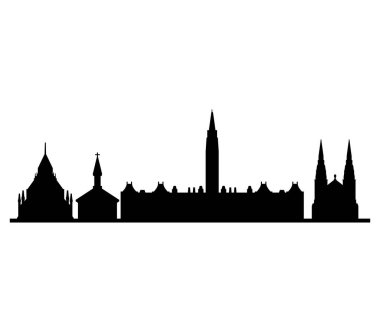 Beyaz arkaplanda şehrin silueti