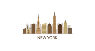 New York şehrinin ufuk çizgisi olan bir şehrin vektör illüstrasyonu 