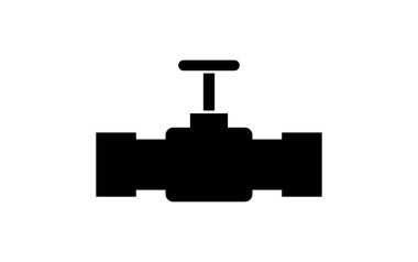 Beyaz arkaplanda boru düz simgesi, vektör illüstrasyonu