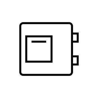 Beyaz arka plan üzerinde güvenli anahat simgesini