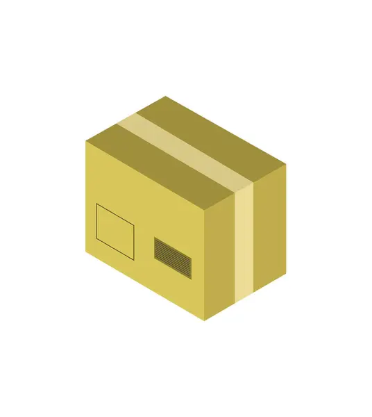 Χάρτινο Κουτί Απομονωμένο Εικονίδιο Διανυσματική Απεικόνιση — Διανυσματικό Αρχείο