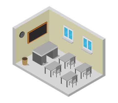 Polis karakolunun izometrik vektör çizimi