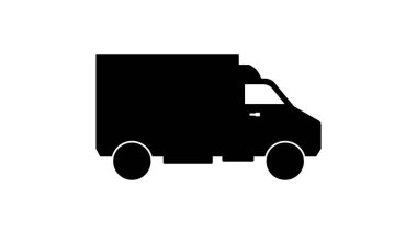 kamyon vektör düz simgesi
