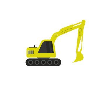 İnşaat kazıcı simgesi, düz stil