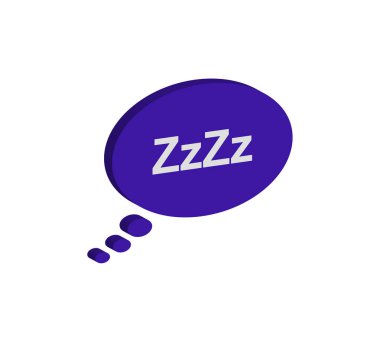 beyaz arkaplanda izole edilmiş uyku notu simgesi. 