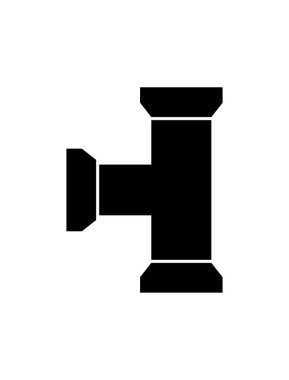 Beyaz arkaplanda boru düz simgesi, vektör illüstrasyonu