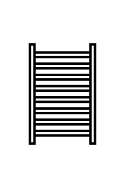 Boru ısıtılmış havlu rayı simgesi, vektör basit tasarım