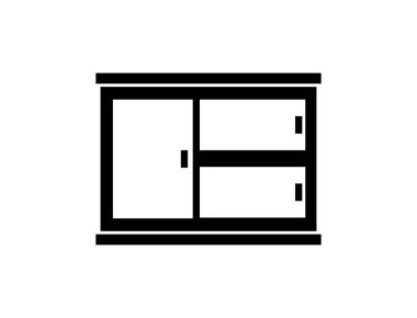 Mutfak dolabı ikonu vektör illüstrasyonu