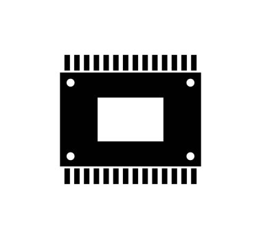 mikroçip vektörü ince çizgi simgesi