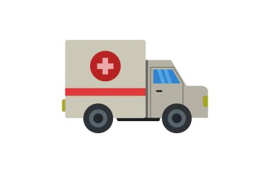 Ambulans arabası ikonu. düz dizayn