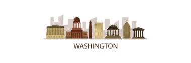 Washington şehir manzarası siluet