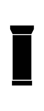 Beyaz arkaplanda boru düz simgesi, vektör illüstrasyonu