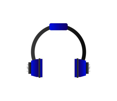 Beyaz arka planı olan mavi kulaklıklar.