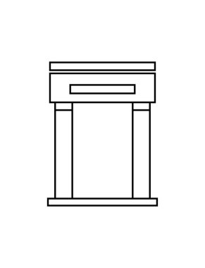 Metal kapı detektörü ağ ikonu vektör illüstrasyonu