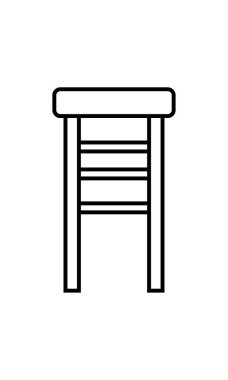 bar tabure simgesi, vektör basit tasarım