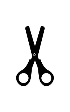 Makas simgesi. düz tasarım vektör çizimi. beyaz arkaplanda izole