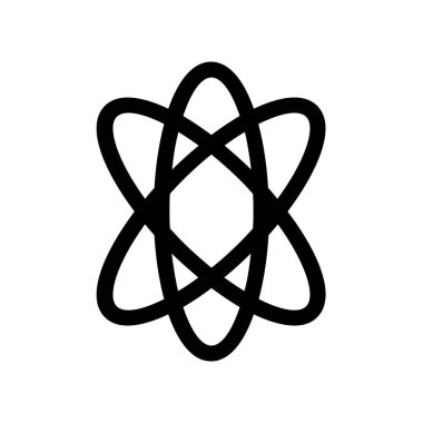 Atom Simgesi Vektörü Beyaz Arkaplanda İzole Edildi 