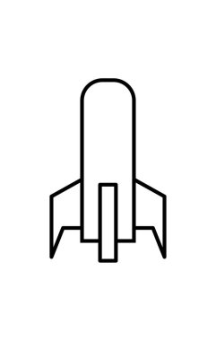 füze vektörü ince çizgi simgesi