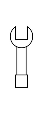 İngiliz anahtarı simgesi vektör illüstrasyonu