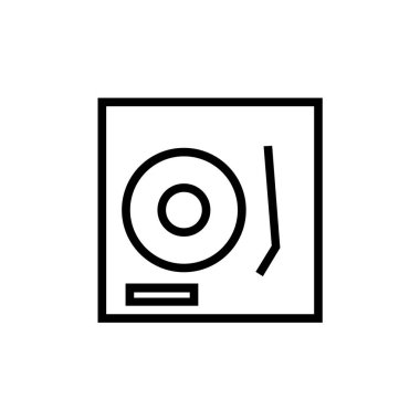Vinil kayıt simgesinin vektör illüstrasyonu