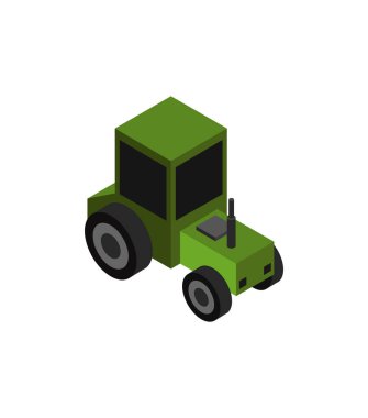 Traktör vektörü düz simge çizimi 