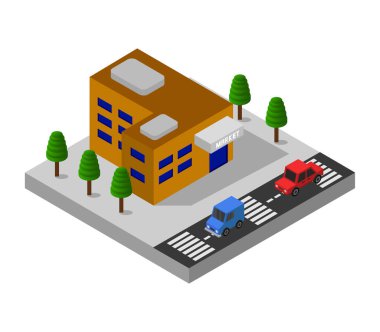 Polis karakolunun izometrik vektör çizimi