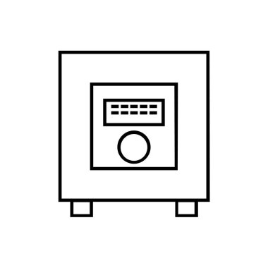 Beyaz arka plan üzerinde güvenli anahat simgesini