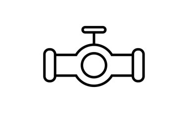 Beyaz arkaplanda boru düz simgesi, vektör illüstrasyonu