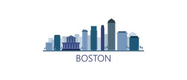 Boston şehir vektör illüstrasyon arka planı 