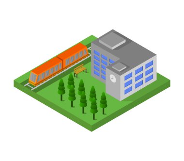 Vektör izometrik şehir kurma