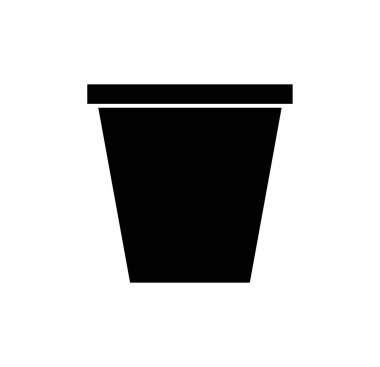 bitki saksısı simgesi, vektör basit tasarım