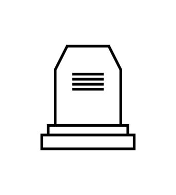 mezar taşı simgesi vektör illüstrasyonu