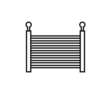 Çiftlik çiti ikonu ana hat vektörü. Sığır sürüsü. Jersey cinsi