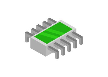 Cpu vektör simgesi. Düz vektör logosu beyaz arkaplan işlemcisinde izole edildi.