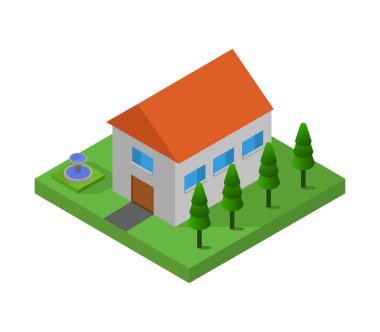 izometrik house, vektör çizim