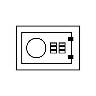 Beyaz arka plan üzerinde güvenli anahat simgesini