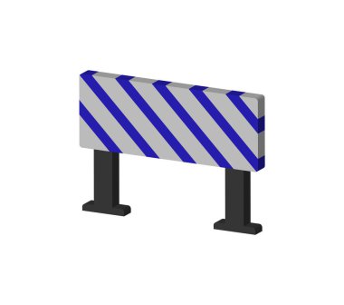 beyaz ve mavi bariyer izometrik simgesi