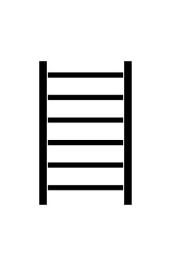 Boru ısıtılmış havlu rayı simgesi, vektör basit tasarım