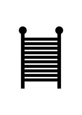 Boru ısıtılmış havlu rayı simgesi, vektör basit tasarım